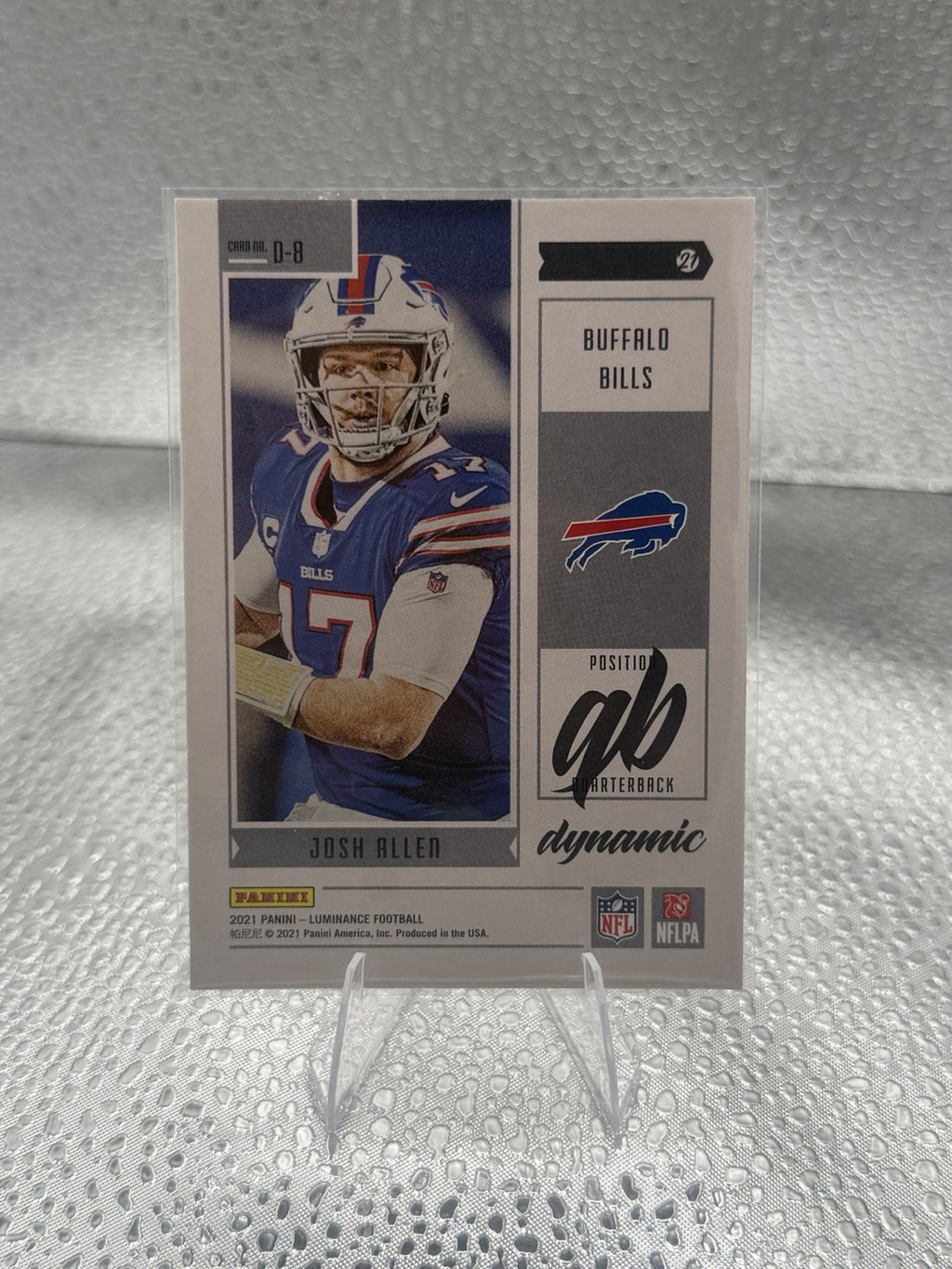 2021 Panini Luminance Josh Allen Dynamic #D-8 /100 SP Buffalo Bills #11/100