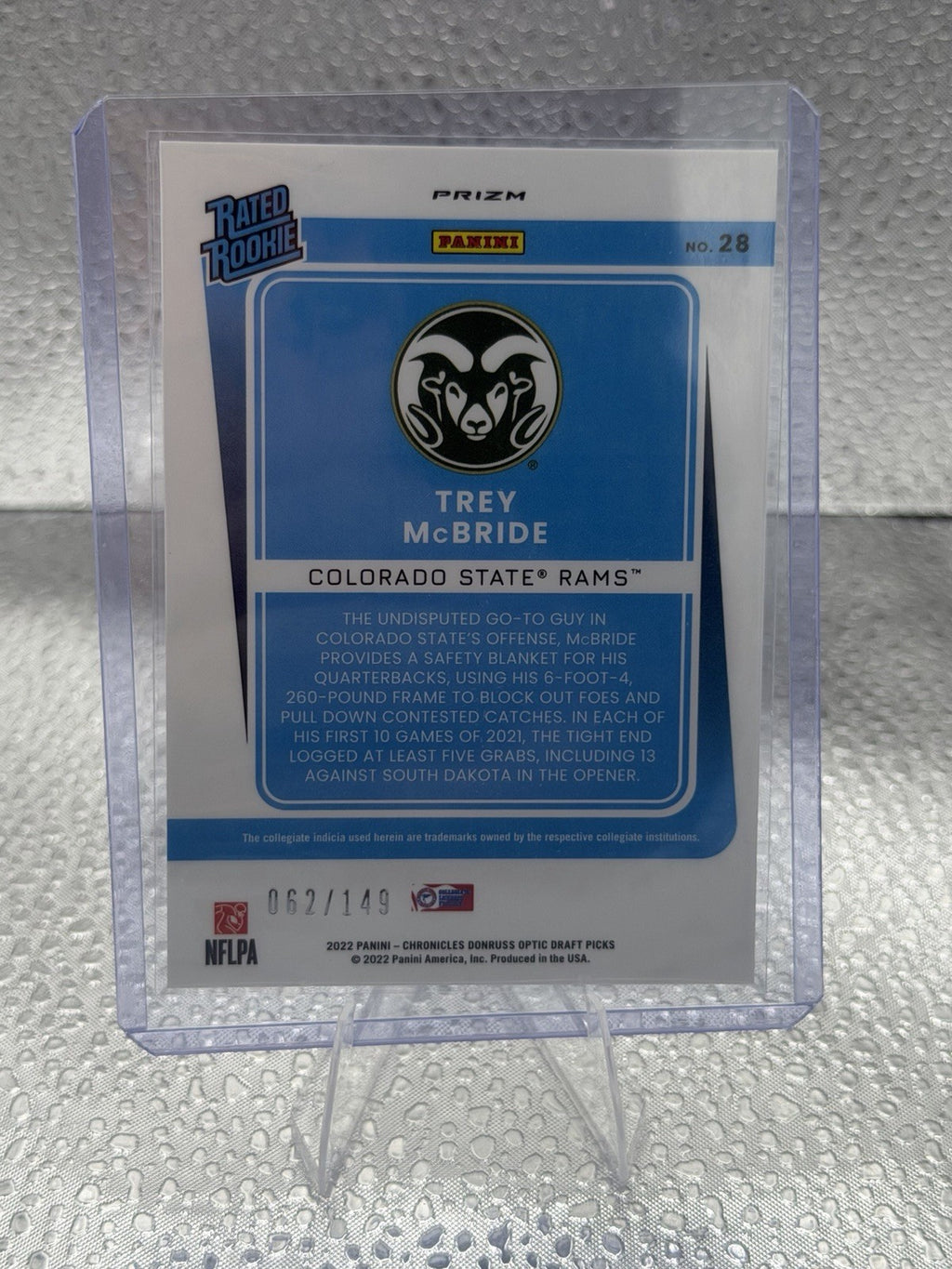 2022 Donruss Optic Trey McBride Rated Rookie Red Prizm /149 #28 Cardinals RC