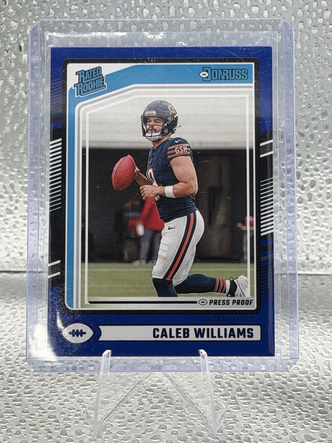 2024 Donruss Caleb Williams Rated Rookie Blue Press Proof #327 Bears RC