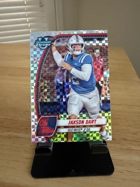 2024 Bowman Chrome Jaxson Dart X-Fractor #6 | Ole Miss | New York Giants